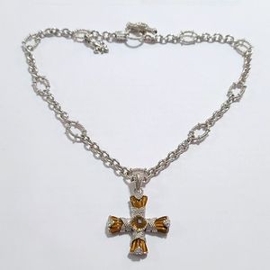 Like New - Judith Ripka Necklace with Tigers Eye Enhancer